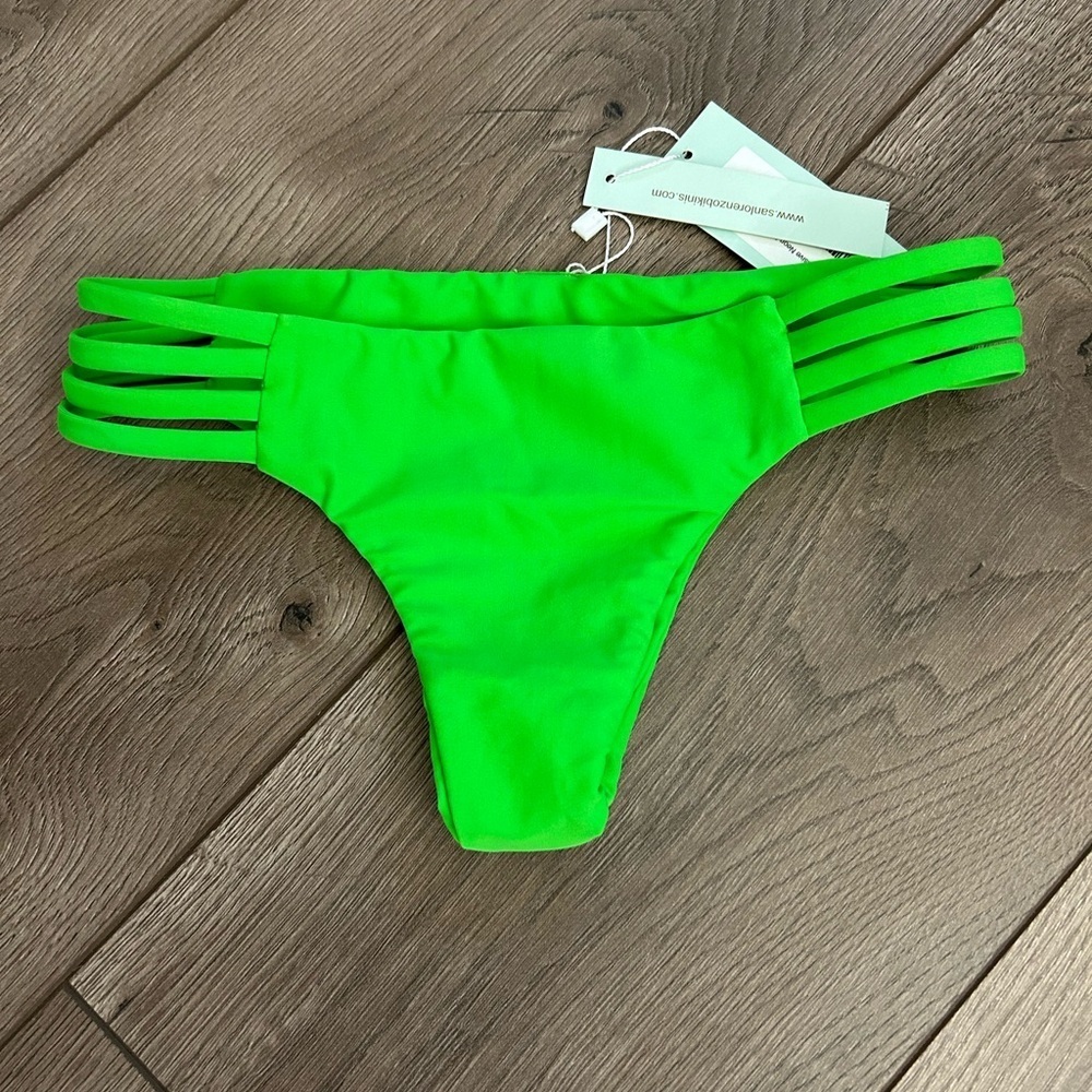 San Lorenzo Neon Green Strappy Bikini Bottom